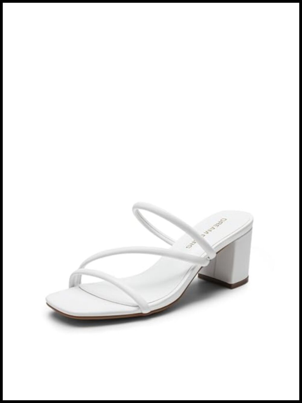Strappy Open Toe Chunky Heel Mules Square Block Sandals Dress Shoes Faux